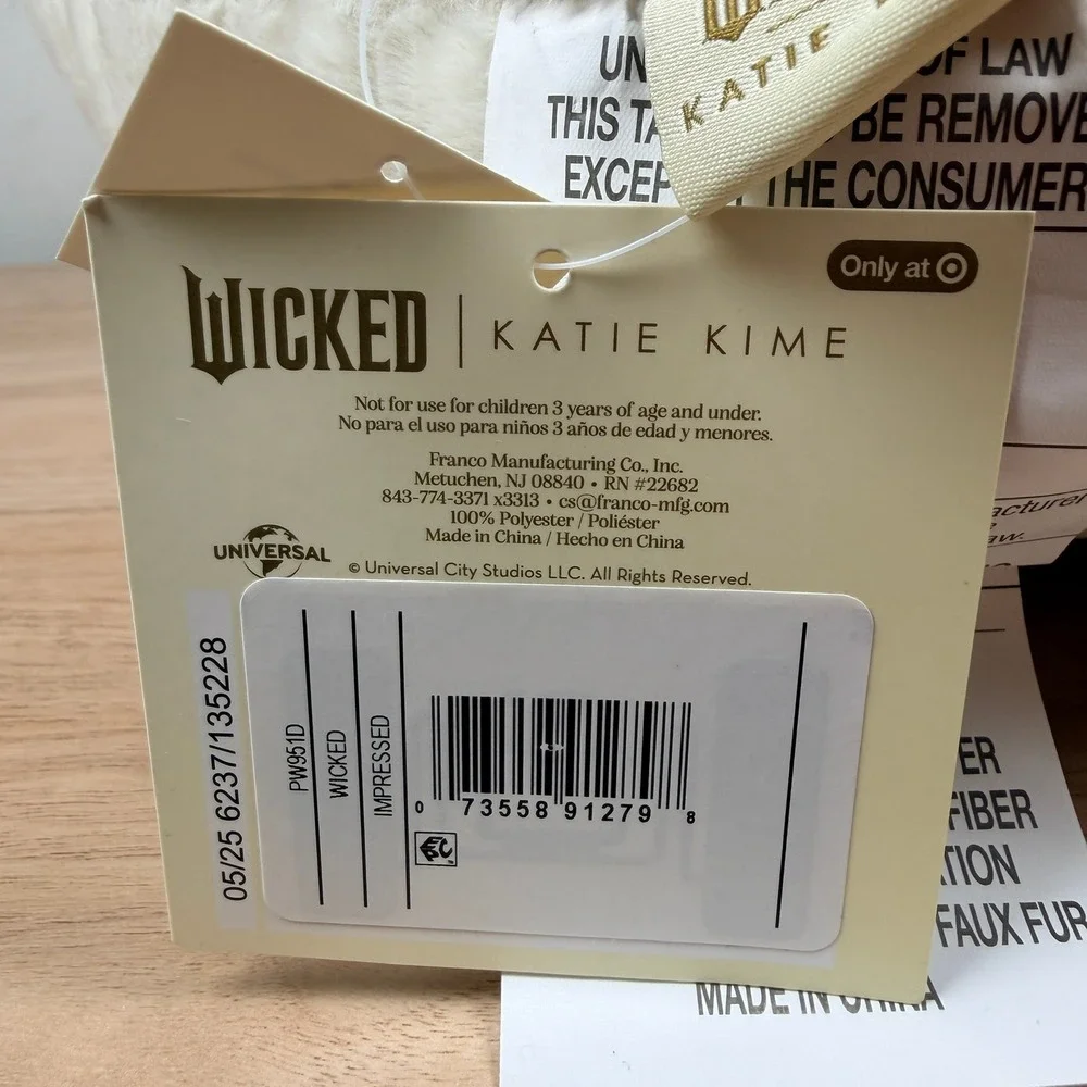 Wicked Katie Kime Pillow White Emerald City Impressed Round Faux Fur Soft Decor